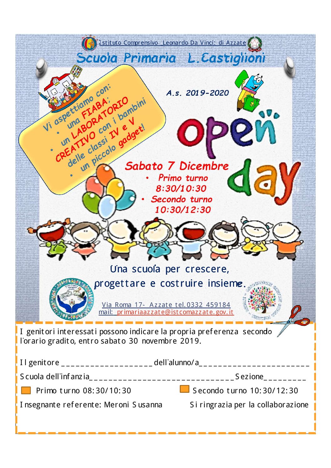 Open Day Scuola Primaria Di Azzate Istituto Comprensivo Azzate